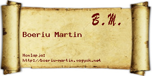 Boeriu Martin névjegykártya